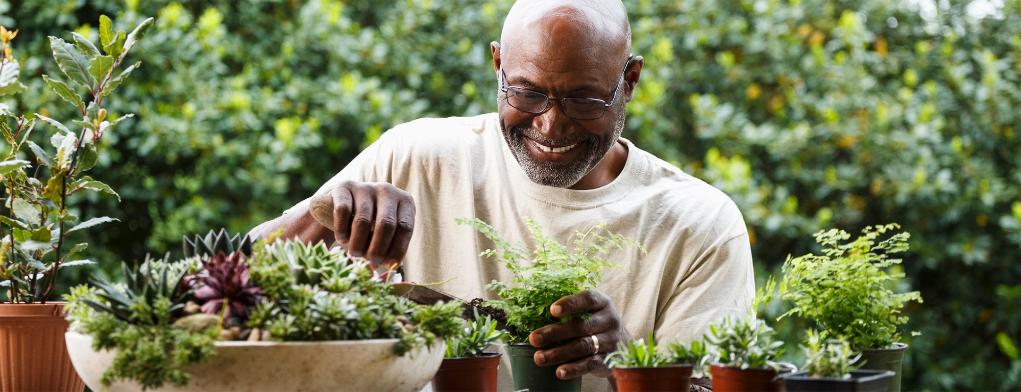 man gardening