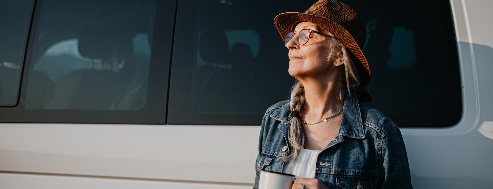 older woman relaxing