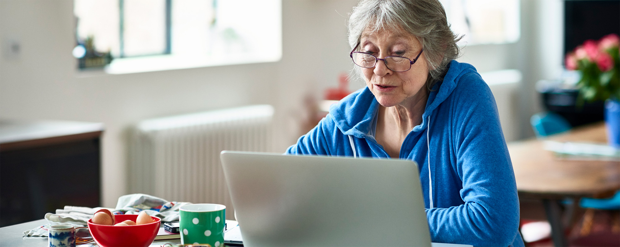 old woman on computer